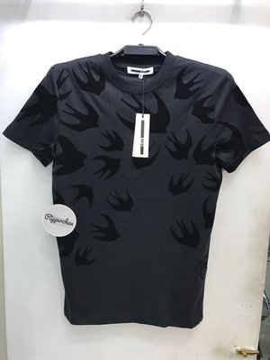 McQ Alexander McQueen 黑色 滿版 燕子 圖案 圓領T恤 全新正品 男裝 歐洲精品