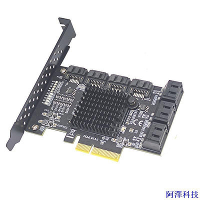 阿澤科技PCIE轉6口8口10口SATA3.0硬碟6G擴展卡祥碩ASM1166 PCI-E3.0 GEN3