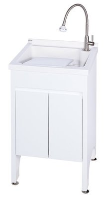 【時尚精品館-面盆】人造石 洗衣槽+立柱式浴櫃 - 50cm