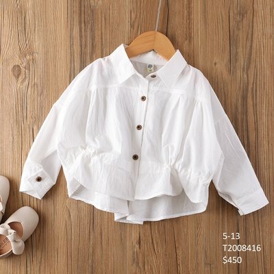 【Girl】 JC BABY 舒適收腰襯衫上衣(白色) #T2008416