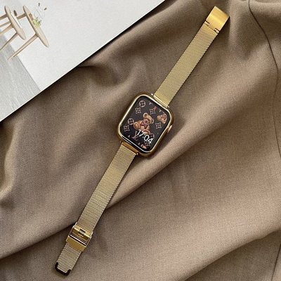 apple watch 2 3 4 5 6 SE 錶帶 米蘭扣式小蠻腰金屬不鏽鋼錶帶 蘋果手錶錶帶 iWatch替換帶