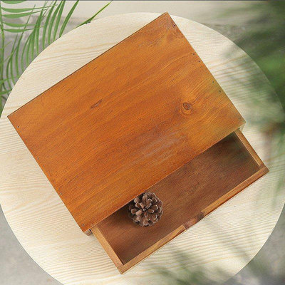 ！日式復古木盒抽屜收納盒 收納桌面整理盒木質抽屜柜