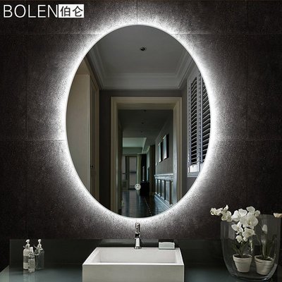 特賣- BOLEN無框led燈鏡壁掛衛生間鏡子洗手間衛浴化妝鏡智能浴室鏡橢圓