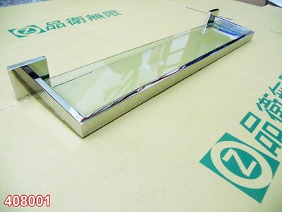 SUS304不銹鋼鏡光 方形單層玻璃化妝架 浴室玻璃置物架 001
