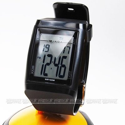 JAGA捷卡 樂活時尚休閒多功能電子錶 運動錶 男錶 手錶 黑 M866-A【時間玩家】