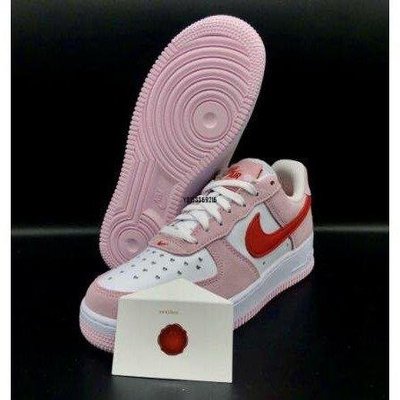 【正品】【權志龍同款】 Nike Air Force 1 07QS  Day 粉紅 情人節 DD3384-600潮鞋
