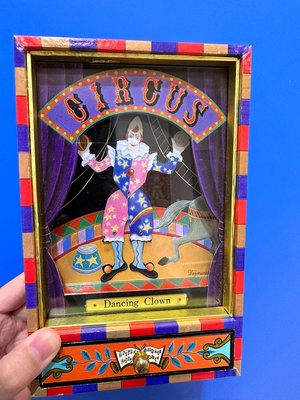 原盒古董vintage小丑皮埃羅發條復古抽屜音樂盒擺件