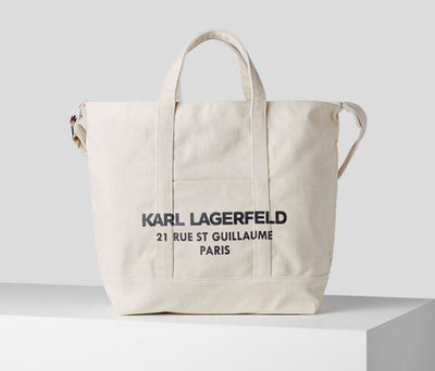 KARL LAGERFELD Paris 卡爾 拉格斐 老佛爺 米帆布包 托特包 手提包 手提袋 購物袋 全新正品 特價有期限 免運