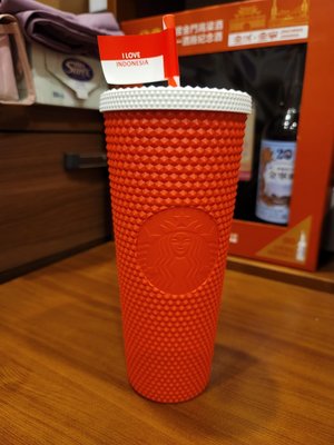 現貨在台，星巴克 印尼獨立紀念日限定款 紅白 Togo Tumbler 24oz Bling 冷水杯 榴槤杯 刺刺杯
