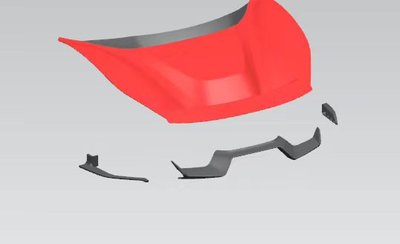 適用于法拉利488改裝pista包圍套件前杠側裙后杠尾翼機蓋纖維后唇