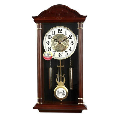金鐘寶老式報時掛鐘中式復古搖擺鐘表客廳家用靜音歐式創意石英鐘