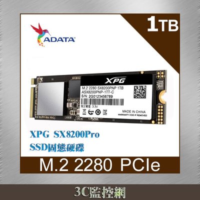 威剛 ADATA 1TB M.2 2280 PCIe SSD固態硬碟 疾速效能 XPG SX8200Pro