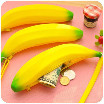 硅膠香蕉包硅膠兒童零錢包硅膠糖果色果凍包鑰匙散錢包硬幣包