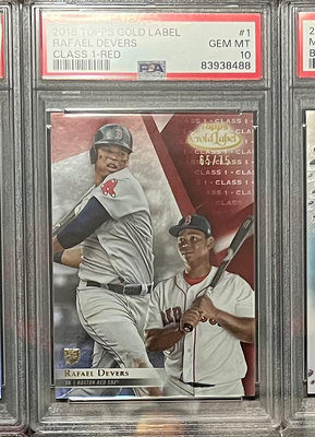2018 Topps Gold Label Rafael Devers Class 1 Red 65/75 RC #1 Red Sox Rookie PSA10