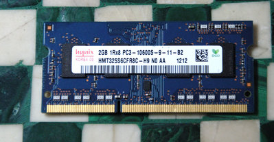 M18 HYNIX DDR3 2GB 1RX8 PC3 10600S 雙面顆粒 筆電專用記憶體