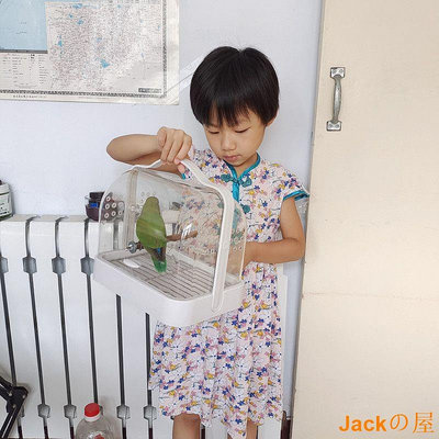 Jackの屋現貨雛鳥鸚鵡外出籠便攜帶籠手提外帶鸚鵡保暖保溫箱透明透氣幼鳥籠子