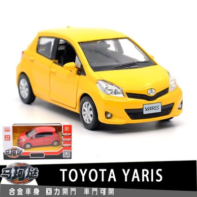 SUMEA 裕豐RMZ 豐田 TOYOTA YARIS 授權合金汽車模型1:36回力開門男孩兒童合金玩具車裝飾收藏模型車