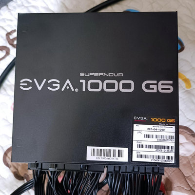 EVGA 1000W G6電源供應器-原廠保固還有8年-模組電源線全部都有只有一組