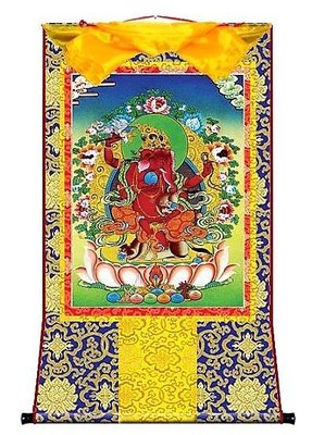 [RELI-A00529] 藏傳佛教 西藏唐卡  象鼻財神