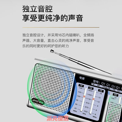 精品夏新全波段老人收音機小型復古便攜式可充電半導體fm調頻廣播310