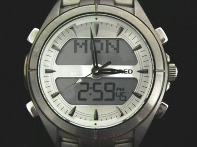[專業模型] 石英錶 [ALBA 691286] WIRED 鈦合金錶[銀色面+液晶]時尚/軍/中性錶[全新]