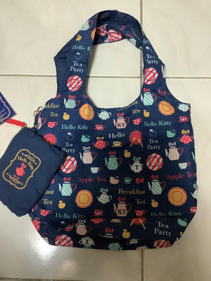 ￼SANRIO HELLO KITTY VIVITIX TEA PARTY 帆布系列 購物袋 提袋 隨身攜帶袋