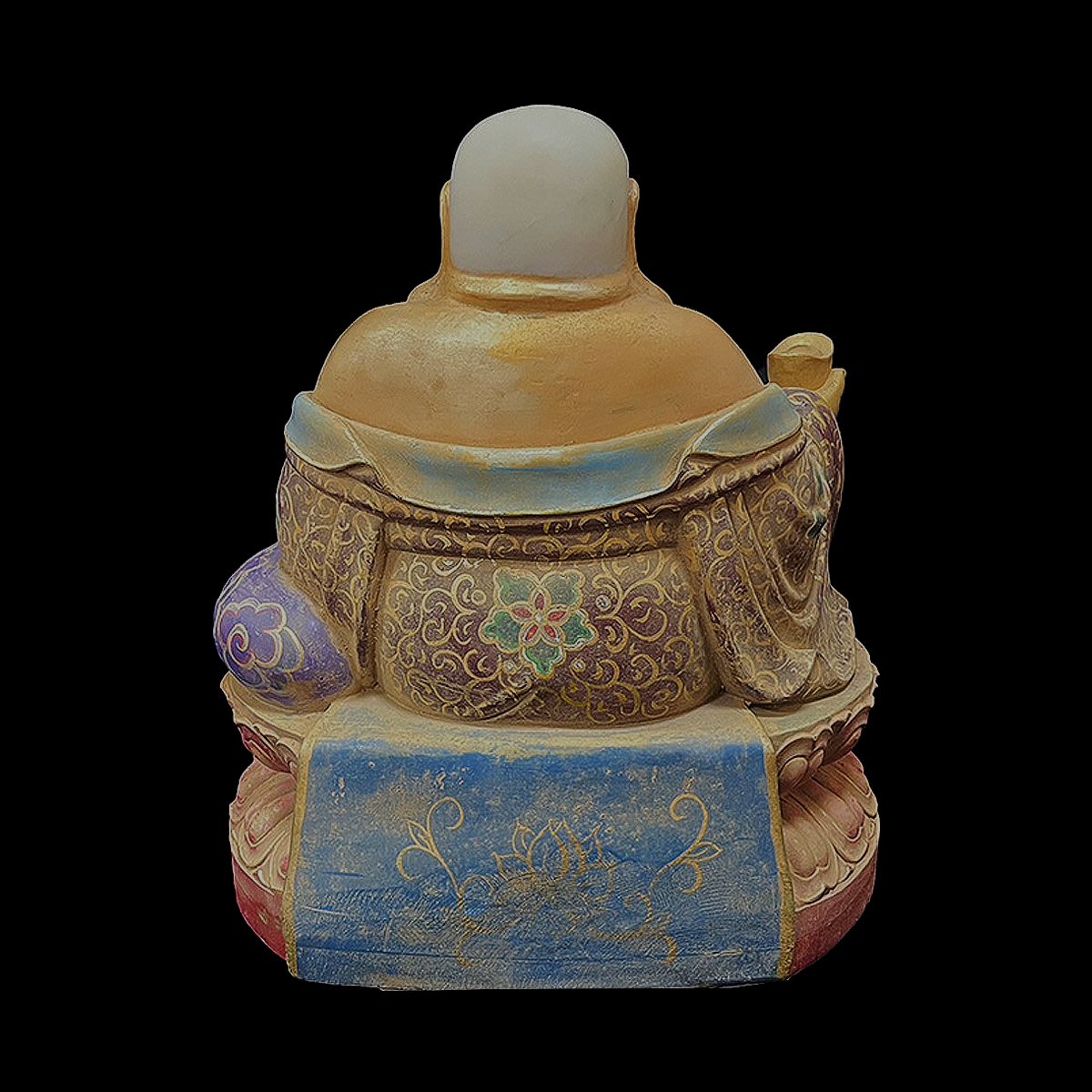 ◆古寳堂◆清 白材芯料保証 手彫 彌勒仏 極細工 古置物 古擺件 中国古美術 古美味 時代物 古董品