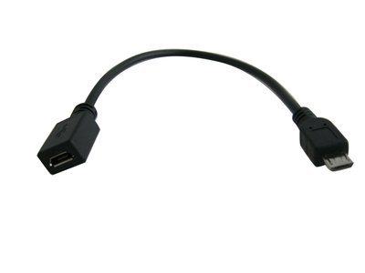 SAFEHOME Micro USB 公 轉 Micro USB 母轉接線材，20CM長線材 CU3901