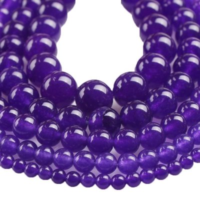 促銷打折 天然紫玉髓石珠散珠手串珠diy手工編織串珠水晶材料手鏈飾品配件