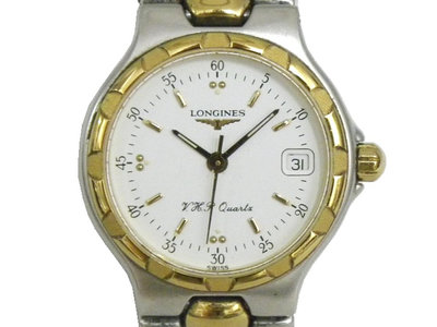 [專業] 女錶 [LONGINES 27752878] 浪琴 金錶/石英錶 [金色面+日期]/時尚錶