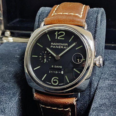 【個人藏錶】 PANERAI 沛納海 PAM268 線型動力顯示 8日手上鍊機芯 日期顯示 45mm 全套 台南二手錶