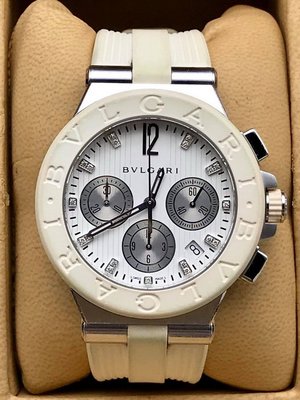 重序名錶 BVLGARI 寶格麗 DIAGONO DG40SCH 原廠鑲鑽 計時碼表 自動上鏈腕錶