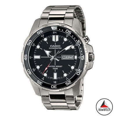 卡西歐 MTD-1079D-1A 男士商務手錶不銹鋼錶帶水鬼海心石英男士手錶