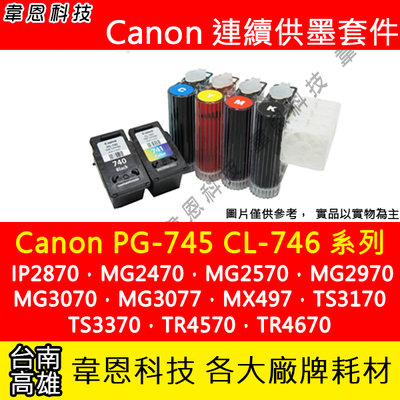 【韋恩科技】Canon PG-745、CL-746 連續供墨系統 (大供墨) MG2470，MG3070，TR4570