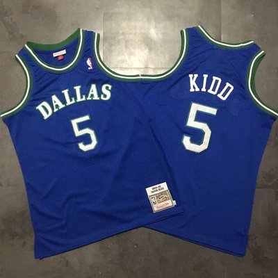 傑森·基德 (Jason Kidd) NBA達拉斯獨行俠 小牛隊   電繡款式 新秀復古款式 球衣 5號  籃色