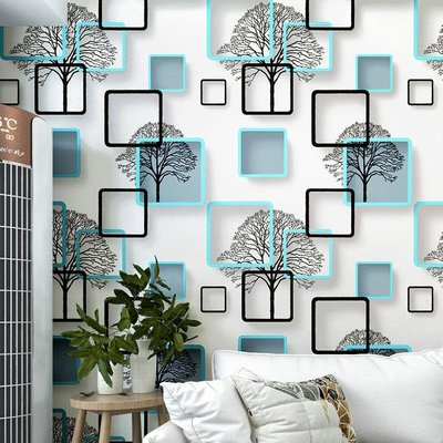 【品質保證】現代簡約格子幾何圖形圖案灰色系電視背景墻紙客廳沙發防水壁紙