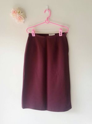 【CHIMOMO】MICHEL RENE 簡約風格長版裙 棉質長裙 丹寧款長裙 ( 紫紅色/ SIZE36 )
