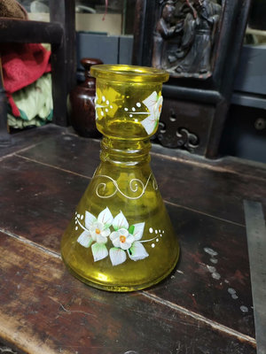 晚清民國琉璃花瓶玻璃花瓶品相完整造型優美獨特尺寸見圖