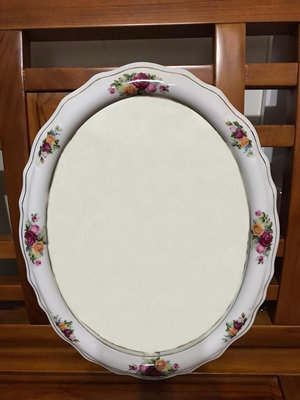 陶瓷化妝鏡 玫瑰花 衛浴設備 玄關鏡