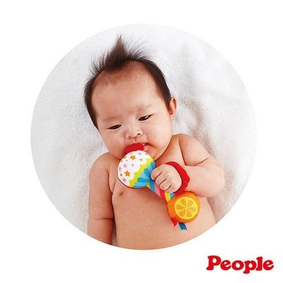 娃娃國【日本People 手環手搖鈴】嬰幼兒玩具.可玩可咬不脫落