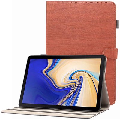 shell++三星Galaxy Tab S4 10.5吋 保護殼 簡約 樹紋 磨砂 平板皮套 智慧 休眠 多檔位 支架 保護套 磁扣