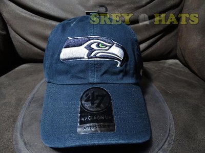 [SREY帽屋]預購＊47 Brand CLEAN UP NFL 西雅圖海鷹 經典LOGO 美式足球 棒球帽 老帽