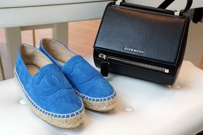 【COCO 精品專賣】Chanel New Espadrilles in leather CC 休閒鞋 亮藍 現貨