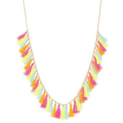 正品 FOREVER 21 multicolored tassel necklace 多色流蘇項鍊