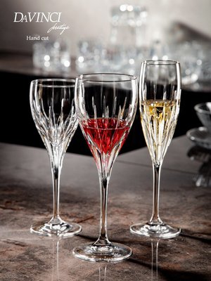 davinci意大利紅杯套裝家用高腳杯手工水晶杯香檳杯新婚禮物-酒杯