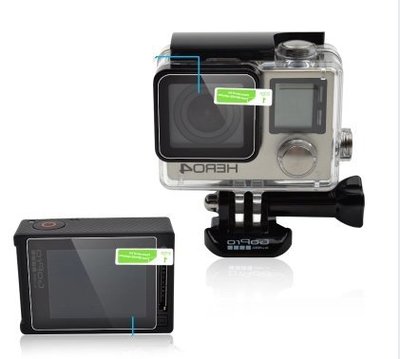 Gopro Hero4螢幕保護貼+ GoPro Hero4防水殼鏡頭貼