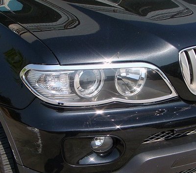 現貨熱銷-易車汽配 BMW X5 E53 2003~2006 鍍鉻車燈框 前燈框 大燈框 頭燈框