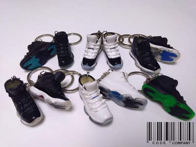 =CodE= AIR JORDAN 11 小鞋模型鑰匙圈(白.黑.藍.紅)RETRO 吊飾 NIKE AJ11 BRED