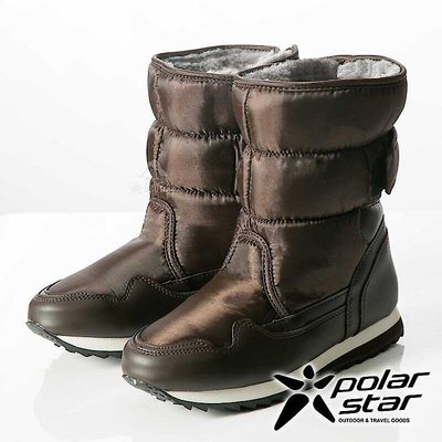 【PolarStar】女保暖雪鞋『棕』P13621 (冰爪 / 內厚鋪毛 /防滑鞋底)