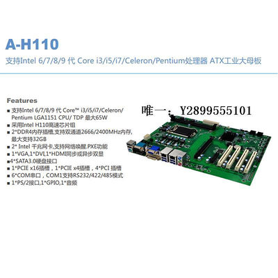 主機板H110工控電腦主板ATX工業大母板 搭配6789代i3i5i7CPU 6COM4PCI電腦主板